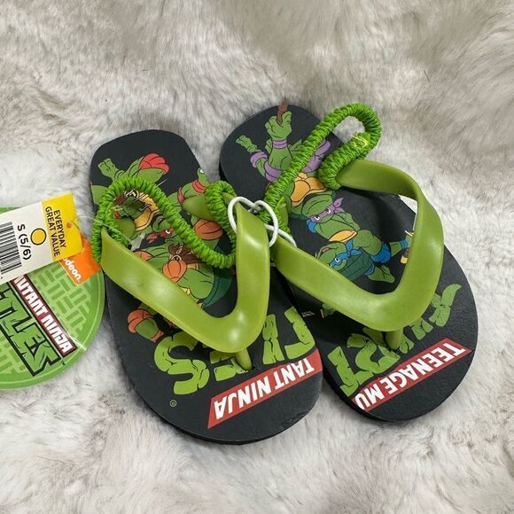 Nickelodeon Other - NEW Nickelodeon Teenage Mutant Ninja Turtles Slingback Flip Flop Toddler 5/6